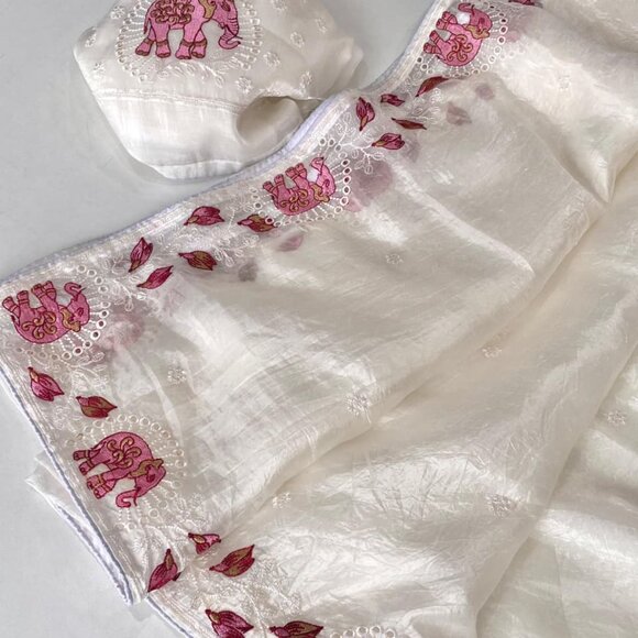 SILK EMBROIDERY SAREE - Picture 2 of 14